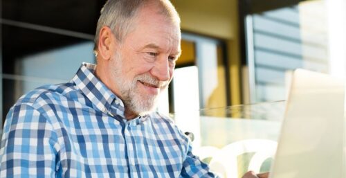 Man looking at computer
