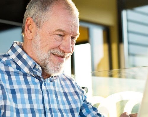 Man looking at computer